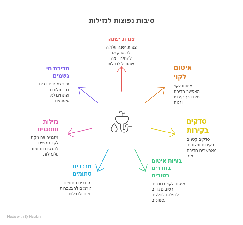 הסיבות הנפוצות לנזילות מהקירות ומהתקרה
